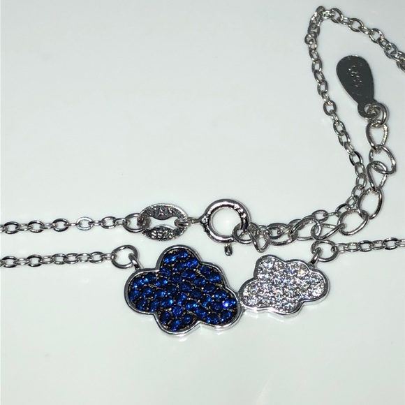 🆕PP 925 Made in Italy AAA Cz Clouds Clavicle 16" - Picture 4 of 6